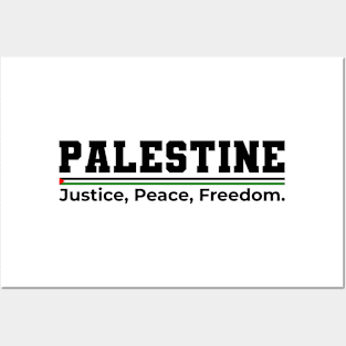 Palestine - Justice, Peace, Freedom (Light) Posters and Art